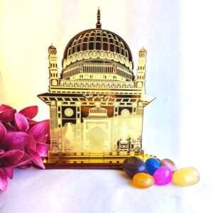 Roza babji moula in golden acrylic showpiece