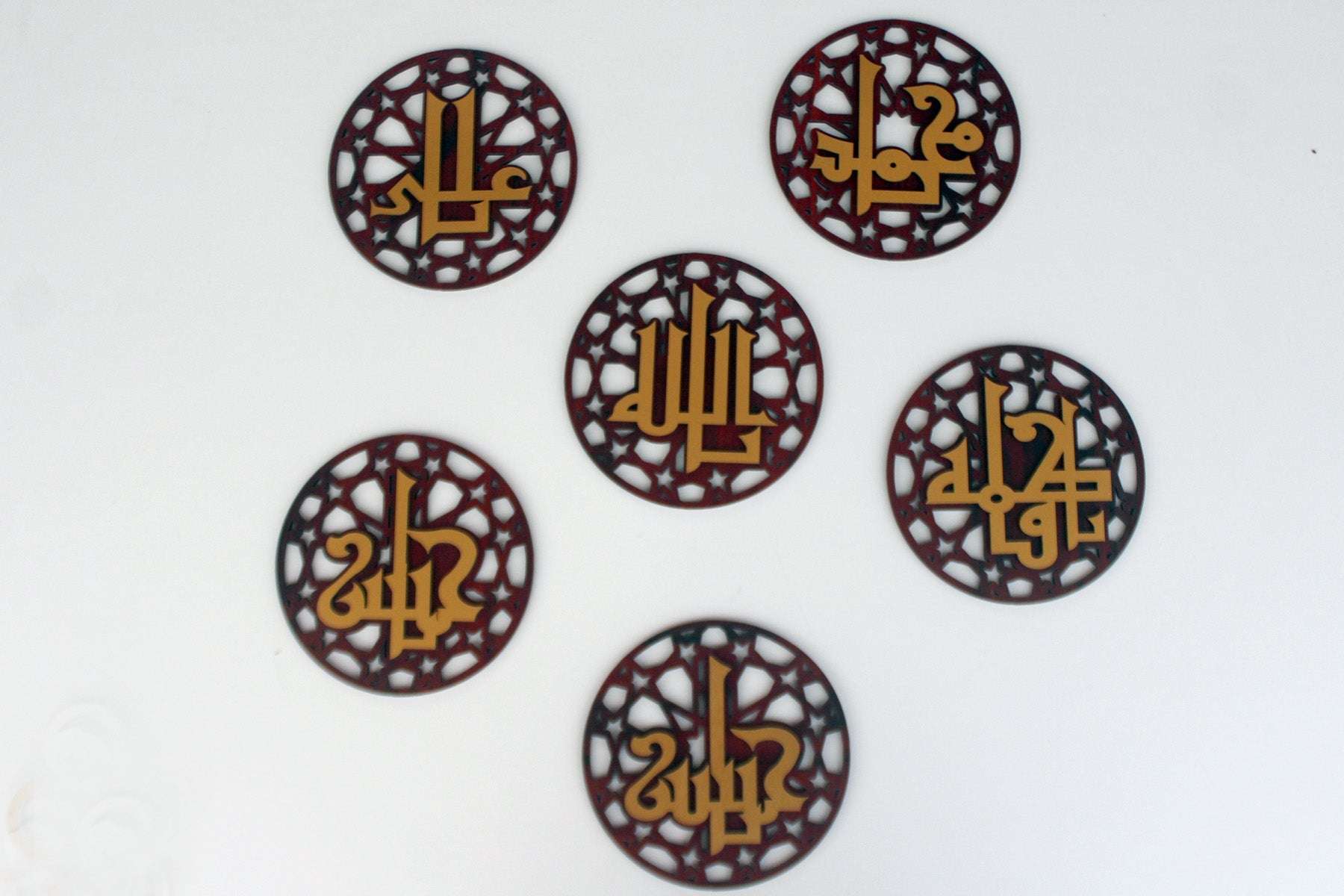 Islamic Frame Wooden Home Decor Wall Hanging Panjtan Pak Set Of 6 Ps Islamic Wall Art